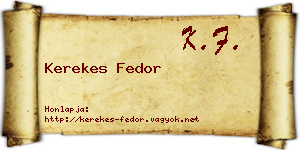 Kerekes Fedor névjegykártya